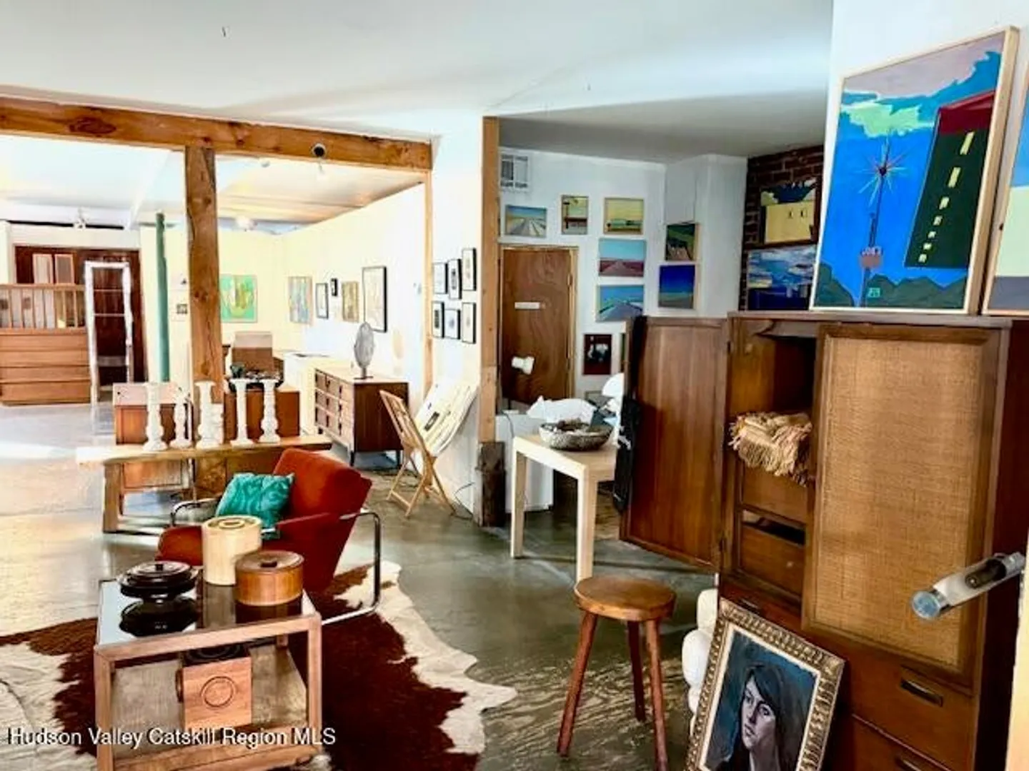 Retail showroom interior with wood display fixtures