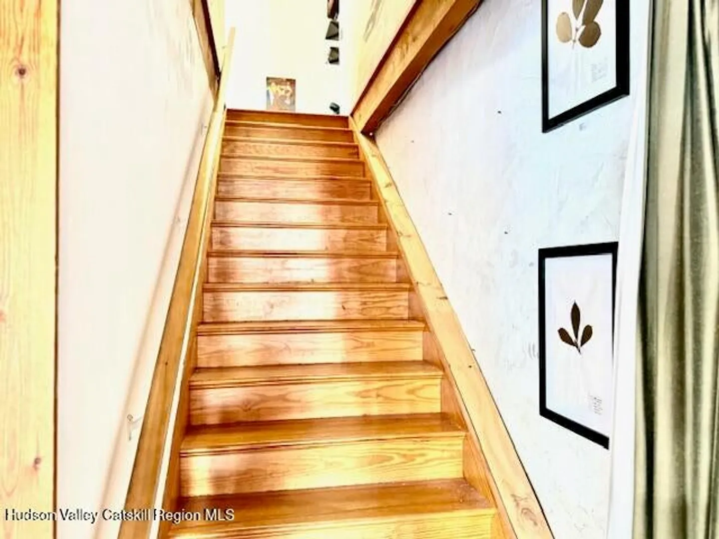 Wood staircase inside the historic building