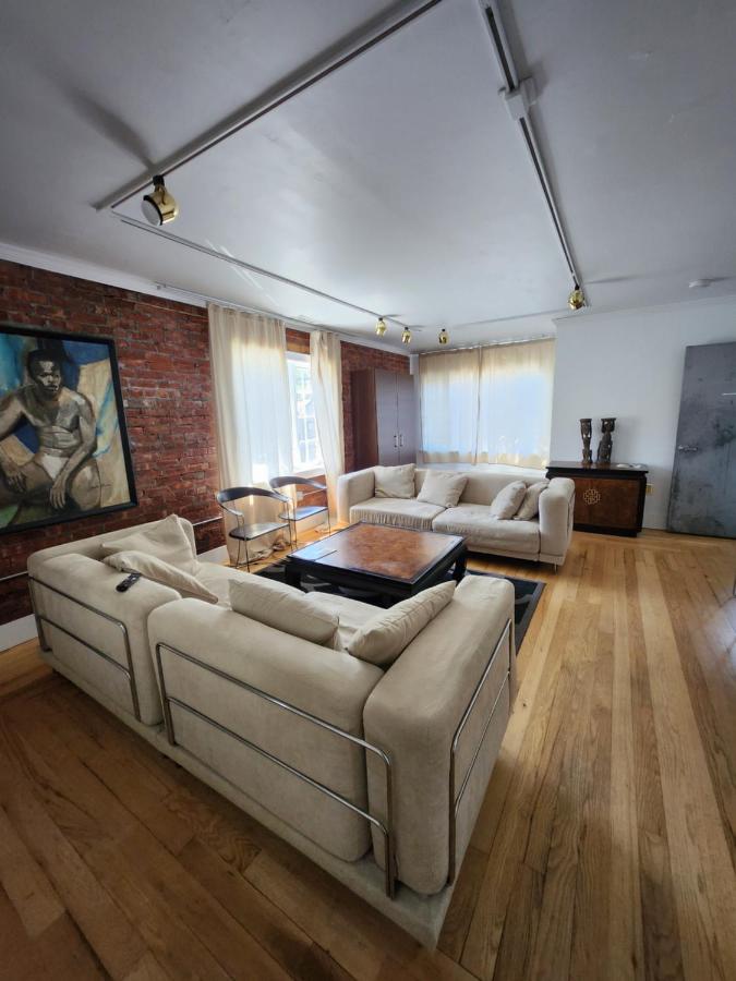 Second view of the staged apartment living room